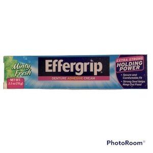 6 x Effergrip Denture Adhesive Cream Minty Fresh 2.5 oz